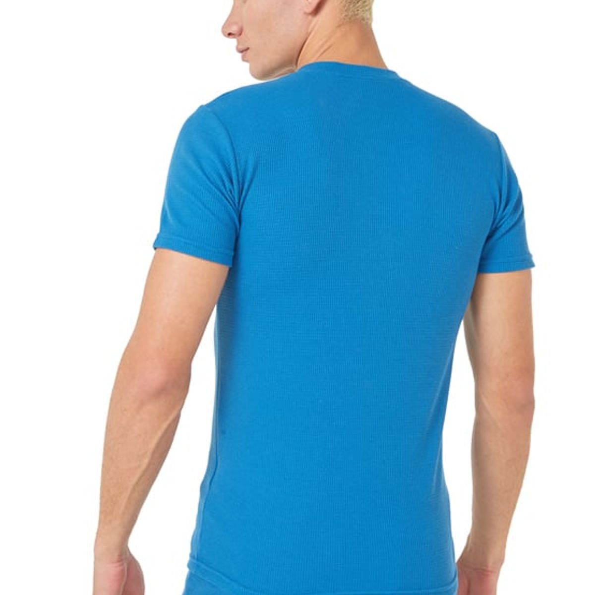 SANTANA - Camiseta Henley Hombre Manga Corta Santana Azul Clásico