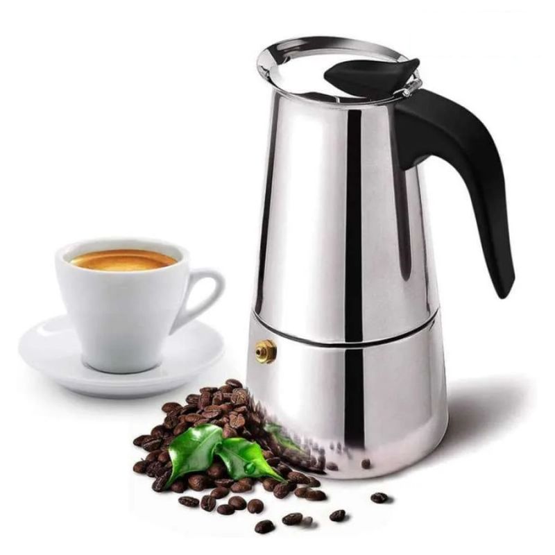 GENERICO - Cafetera Italiana Espresso Maker Acero Quirurgico 6 Tazas