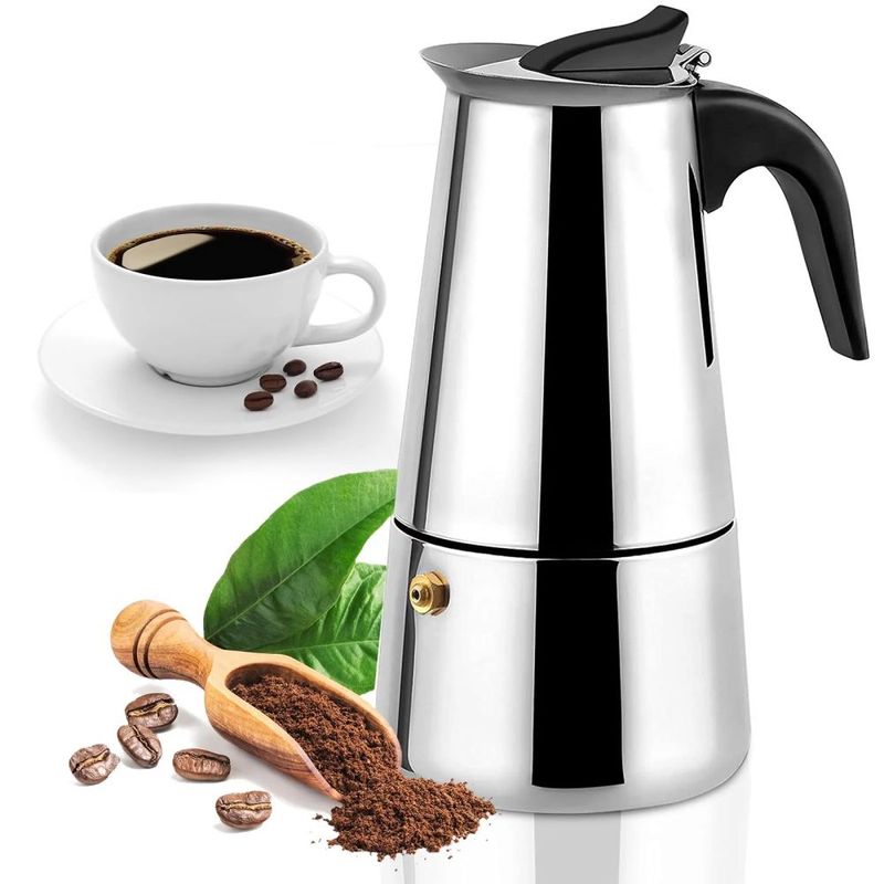 GENERICO - Cafetera Italiana Espresso Maker Acero Quirurgico 9 Tazas