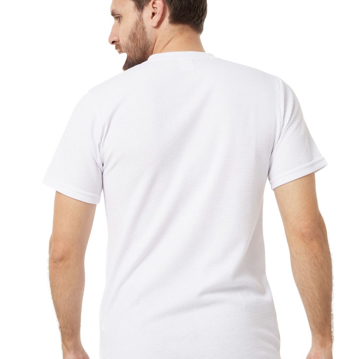 SANTANA - Camiseta Henley Hombre Manga Corta Santana Blanco