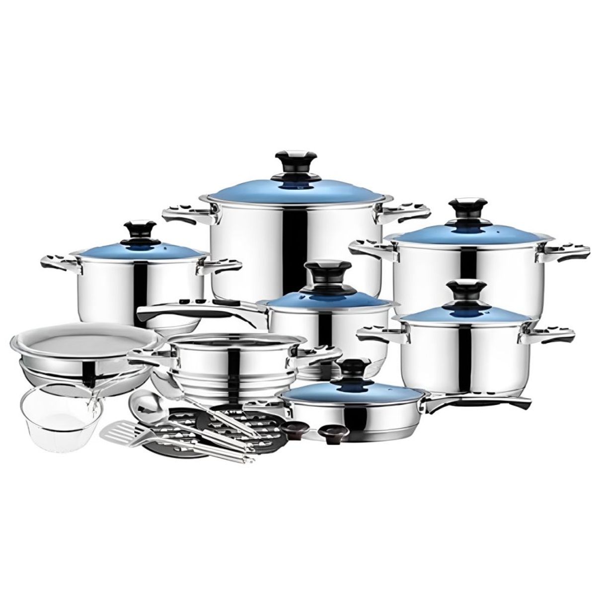 GENERICO - Bateria De Cocina Juego De Ollas 25pcs Acero Quirurgico