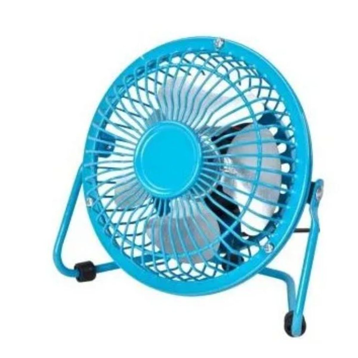 GENERICO - Mini Ventilador USB Metalico Pc 4 pulgadas Azul