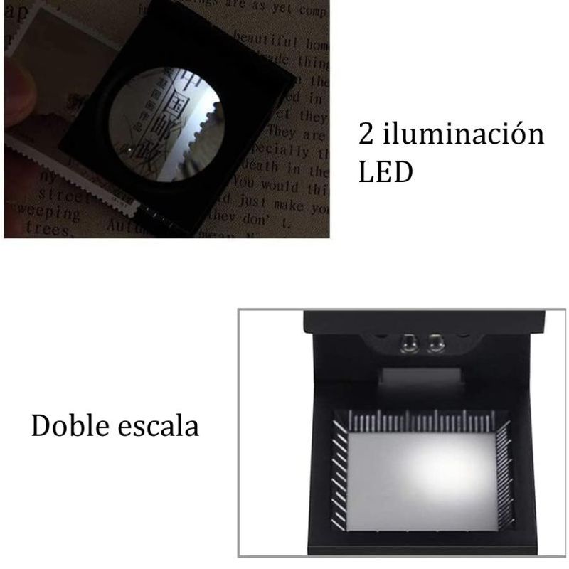 GENERICO - Lupa Cuenta Hilos luz led Plástica Pequeña 10x Aumento
