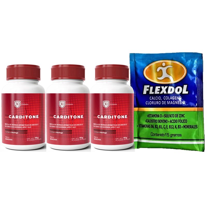 GENERICO - 3 CARDITONE - NORMALIZA LA PRESION ARTERIAL ELIMINA  ATEROSCLEROSIS
