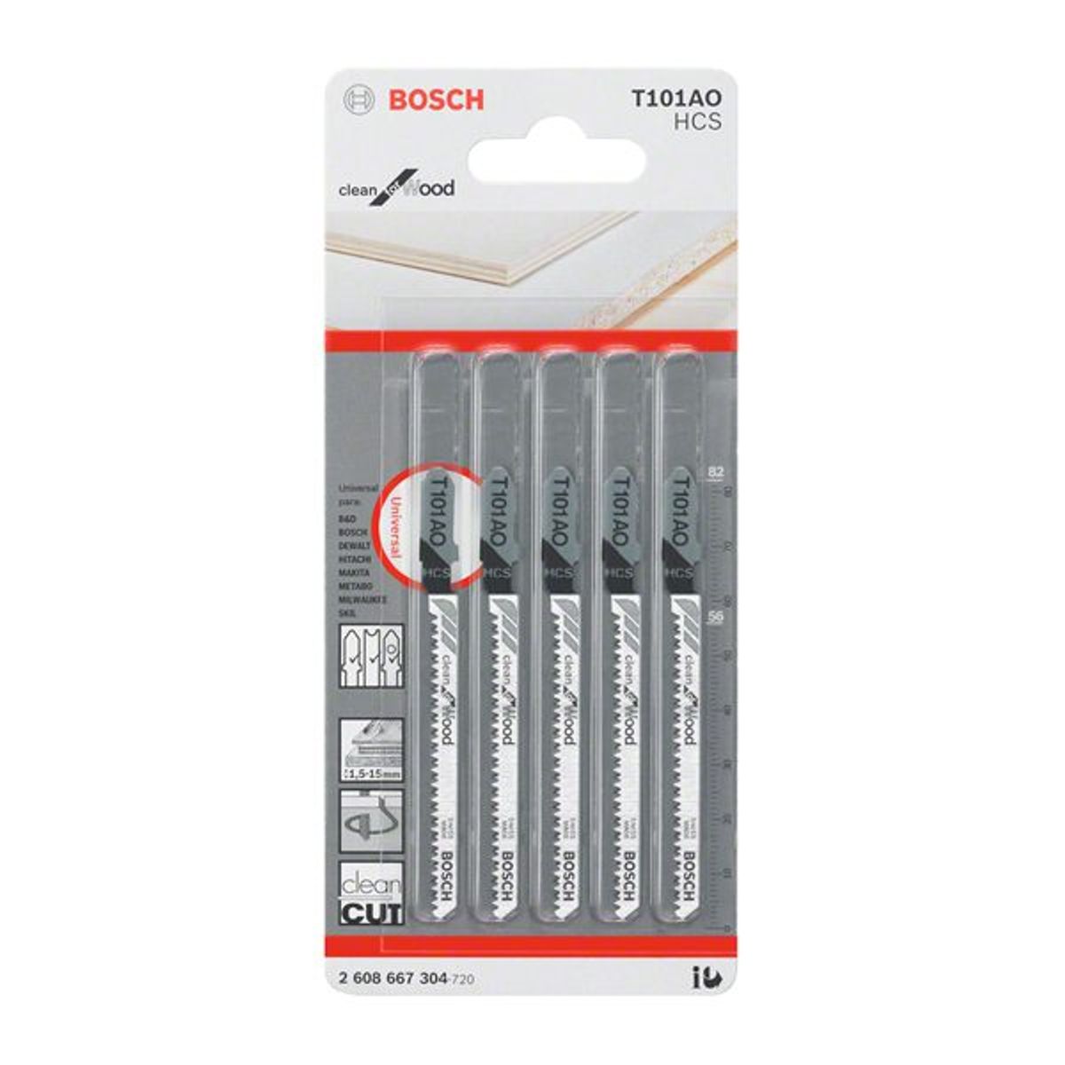 BOSCH - SEGUETA CALADORA PLASTICO CORTE CURVAS T101AO