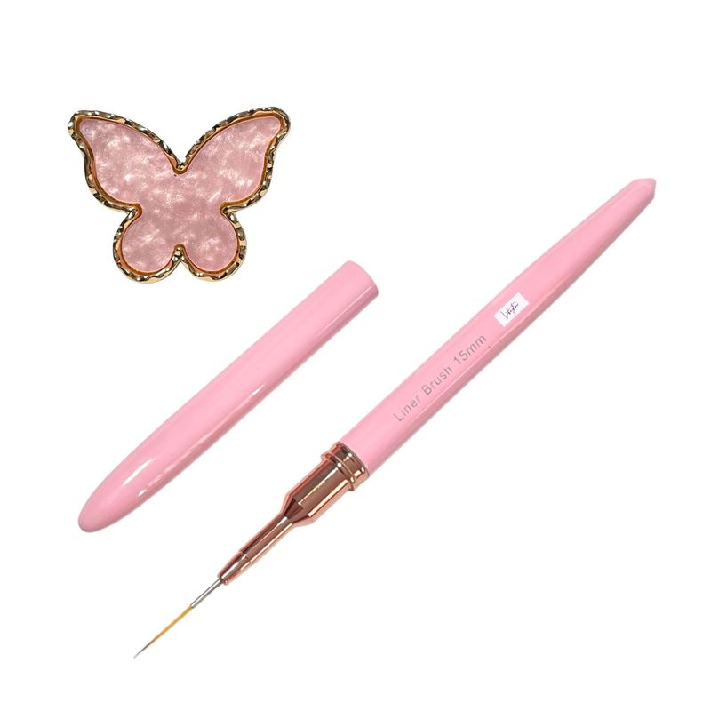 GENERICO - Pincel Profesional Liner Para Uñas Nail Art + Anillo Paleta