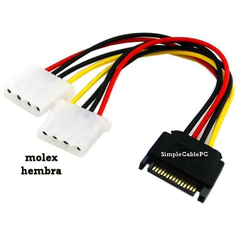 GENERICO - Cable Sata Macho A Molex Hembra - Sata A Molex
