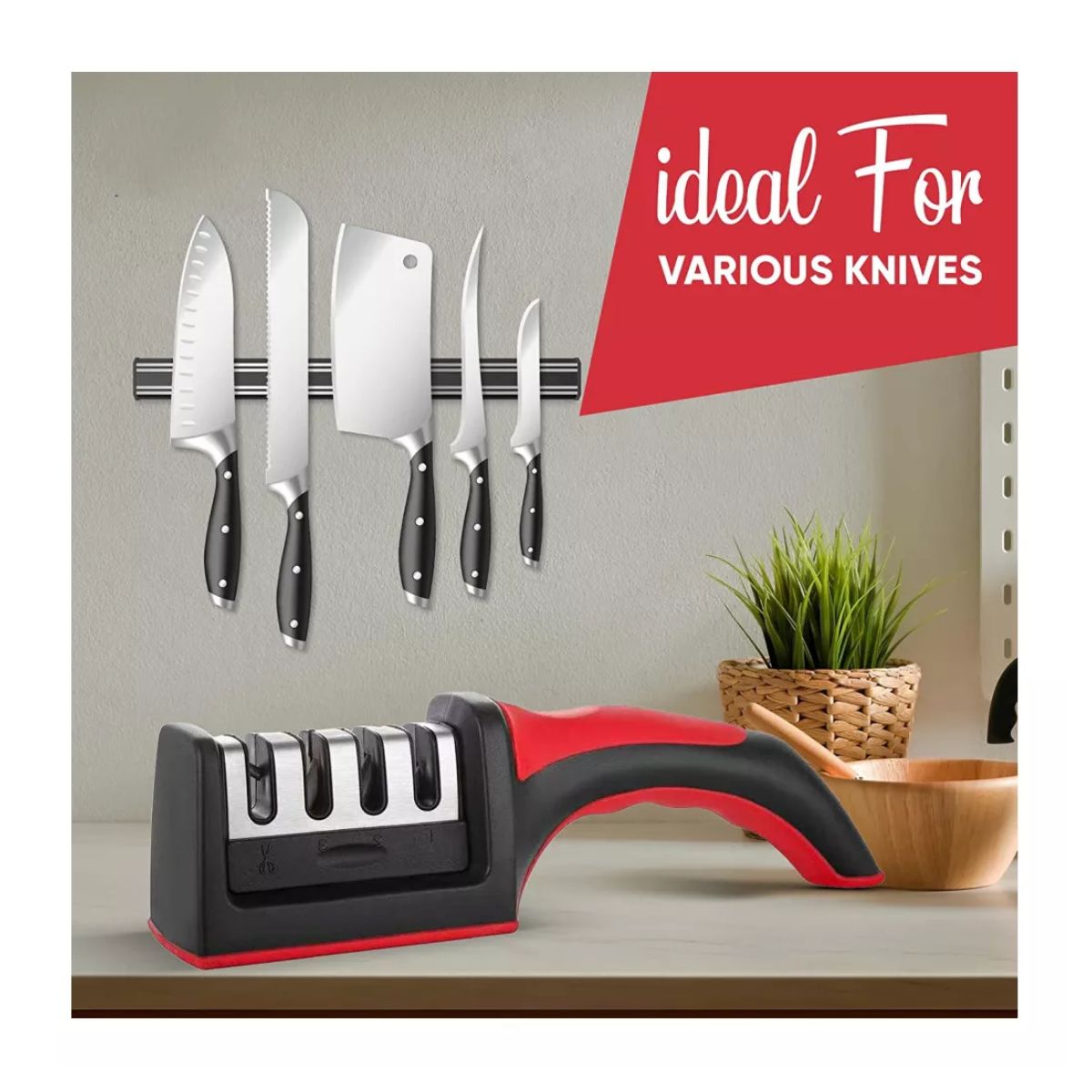 AFM - Afilador De Cuchillos Pro Multifuncional Mango Ergonómico