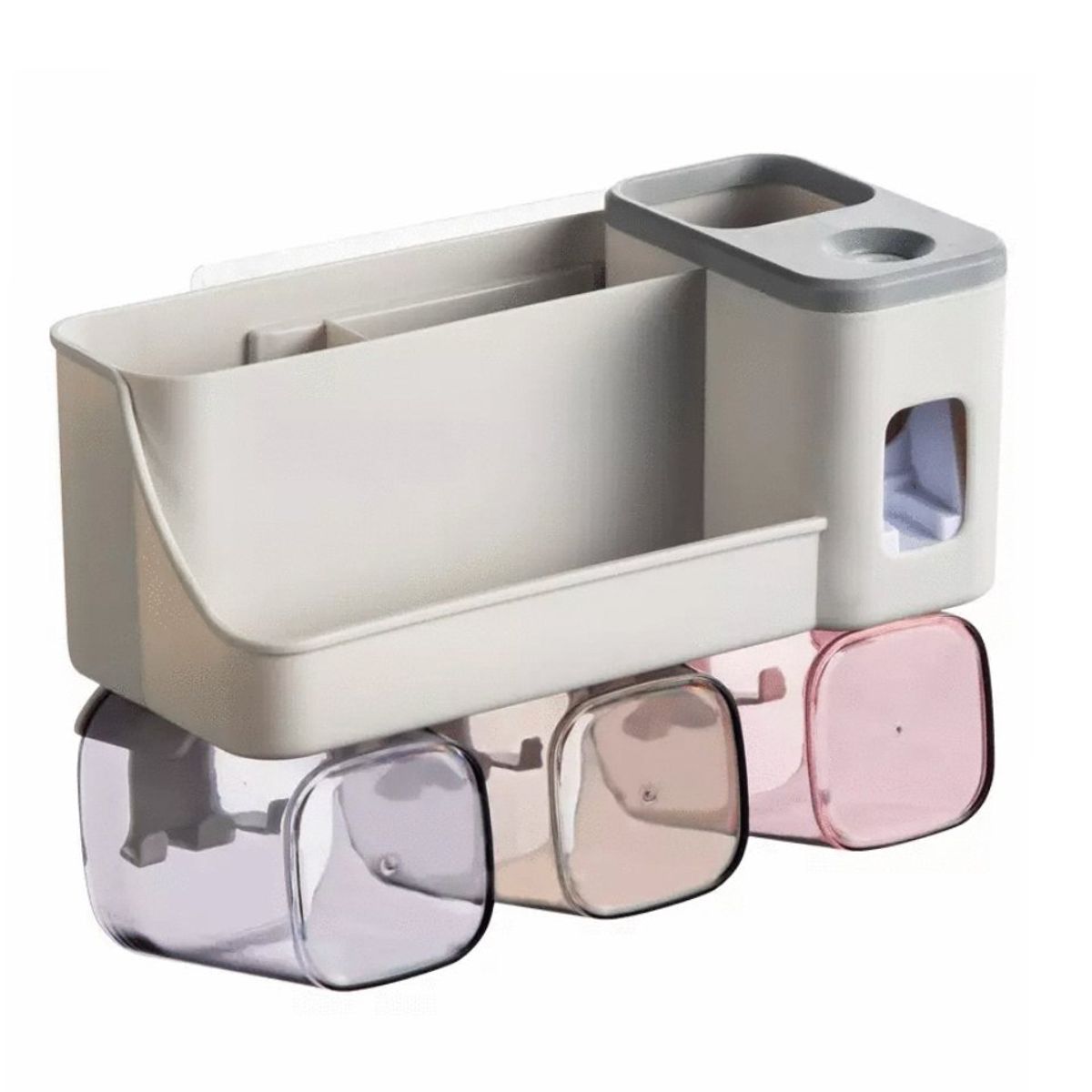 GENERICO - Dispensador crema dental porta cepillos Soportes organizador 3 vaso