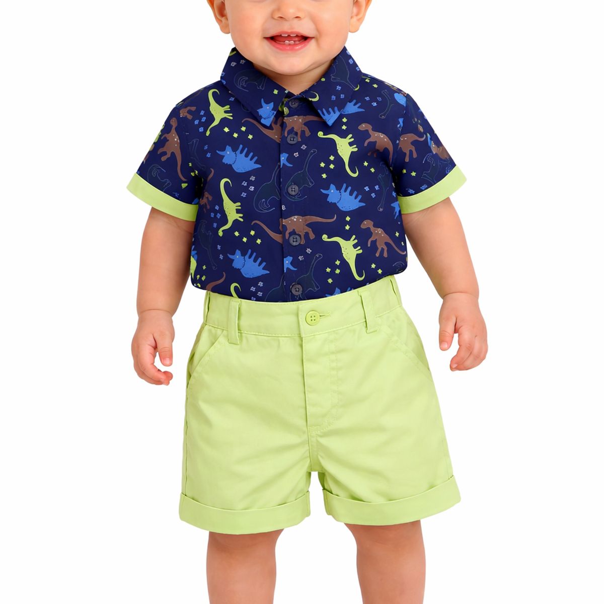 LUSOLSI - Camisa y pantalon corto Ropa para niños conjuntos de vestir bebes