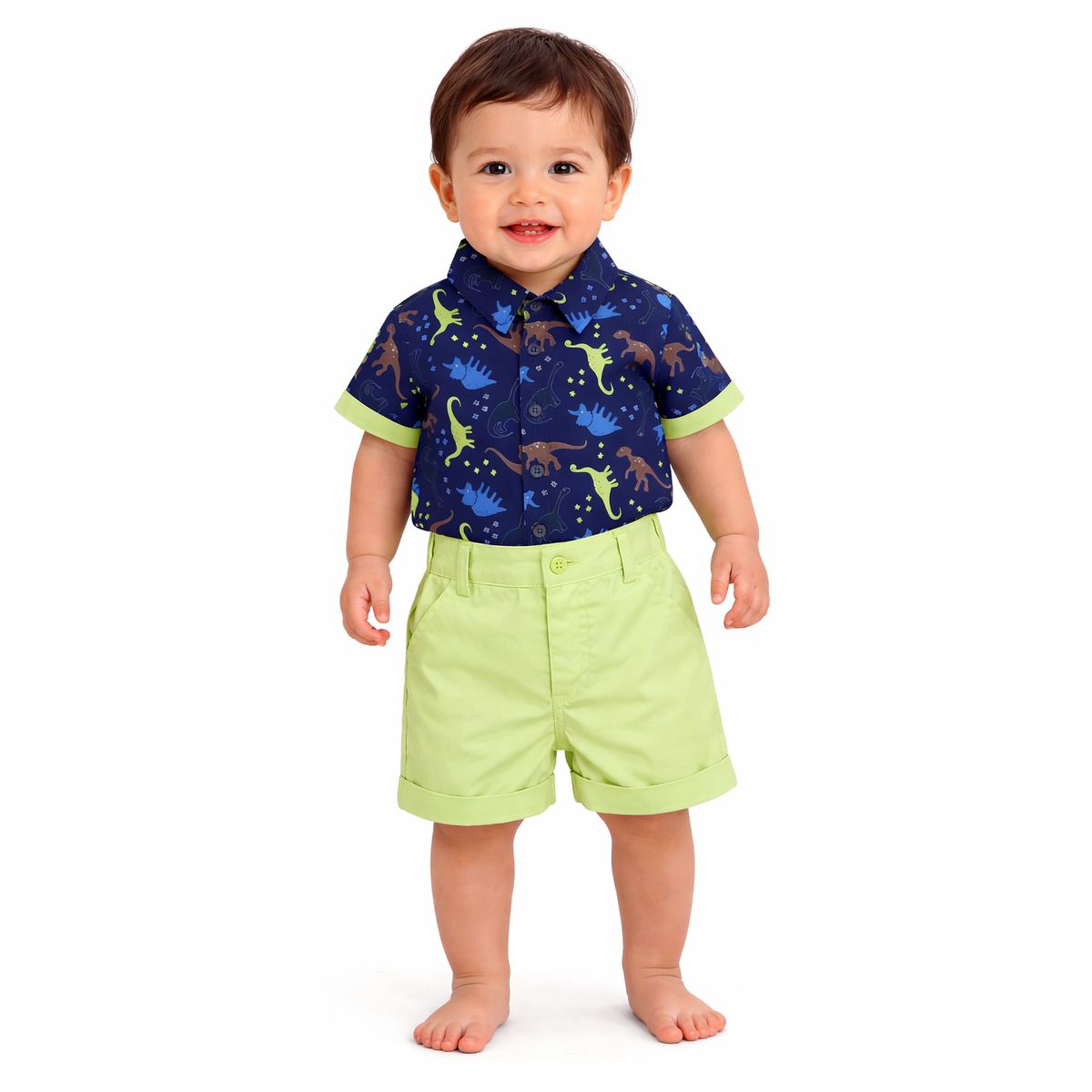 LUSOLSI - Camisa y pantalon corto Ropa para niños conjuntos de vestir bebes