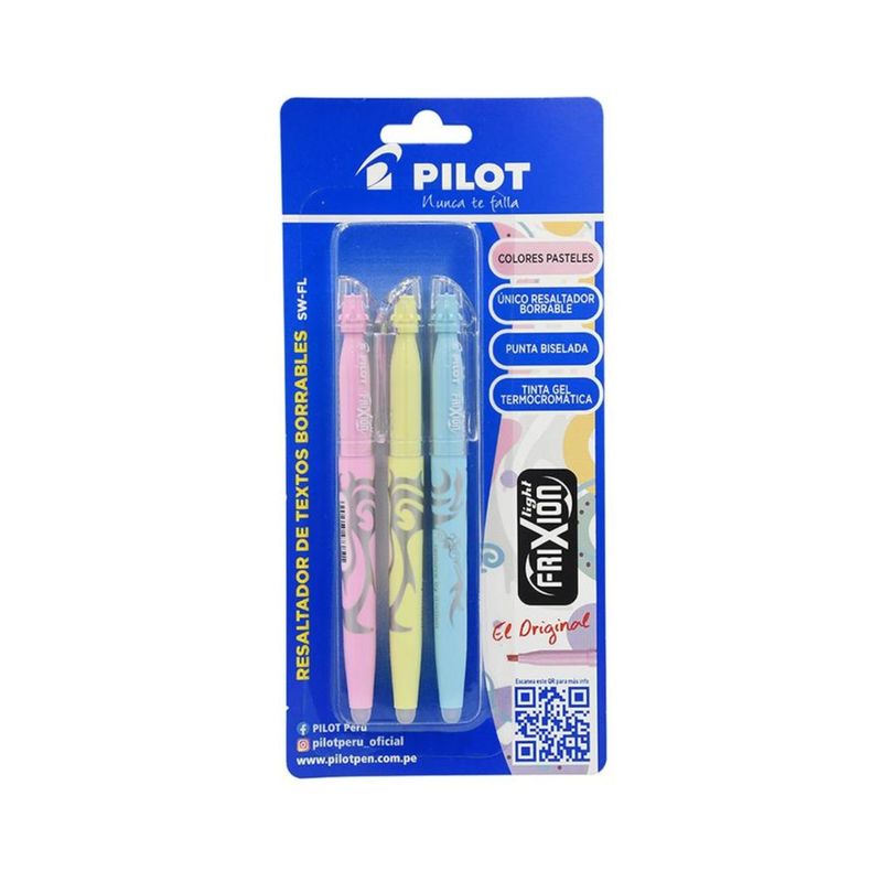PILOT - Resaltador Frixion Pastel X 3 Unid Pilot