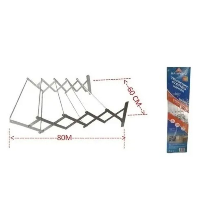 GENERICO - Tendedero Ropa Aluminio Plegable Pared 80 X 100 MC-60