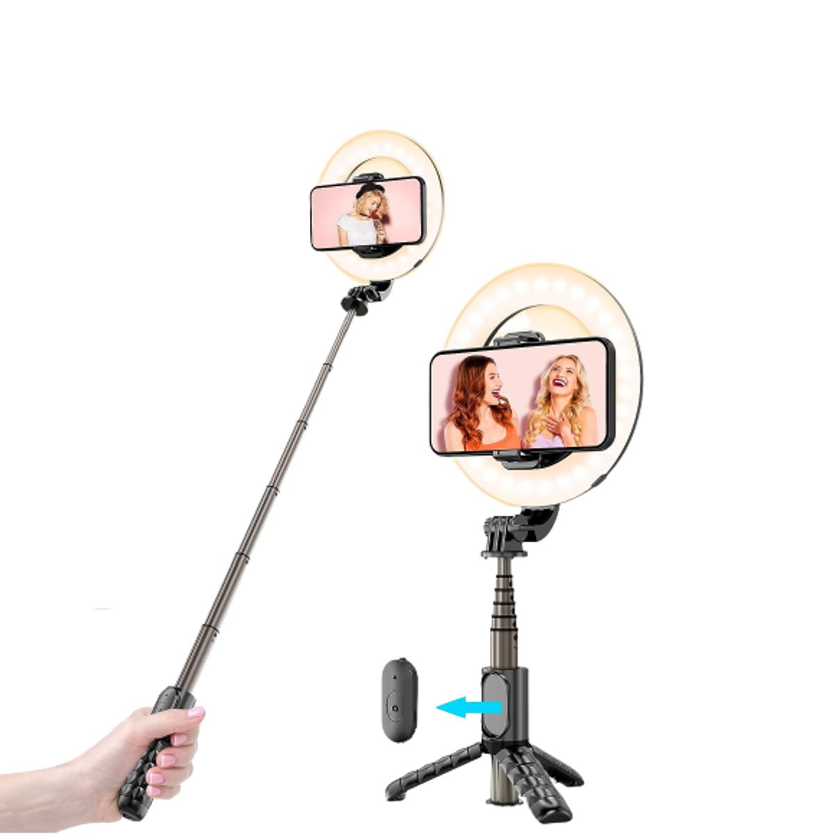 GEF - Aro Luz Palo Selfie Stick Bluetooth Foto Profesional Youtube