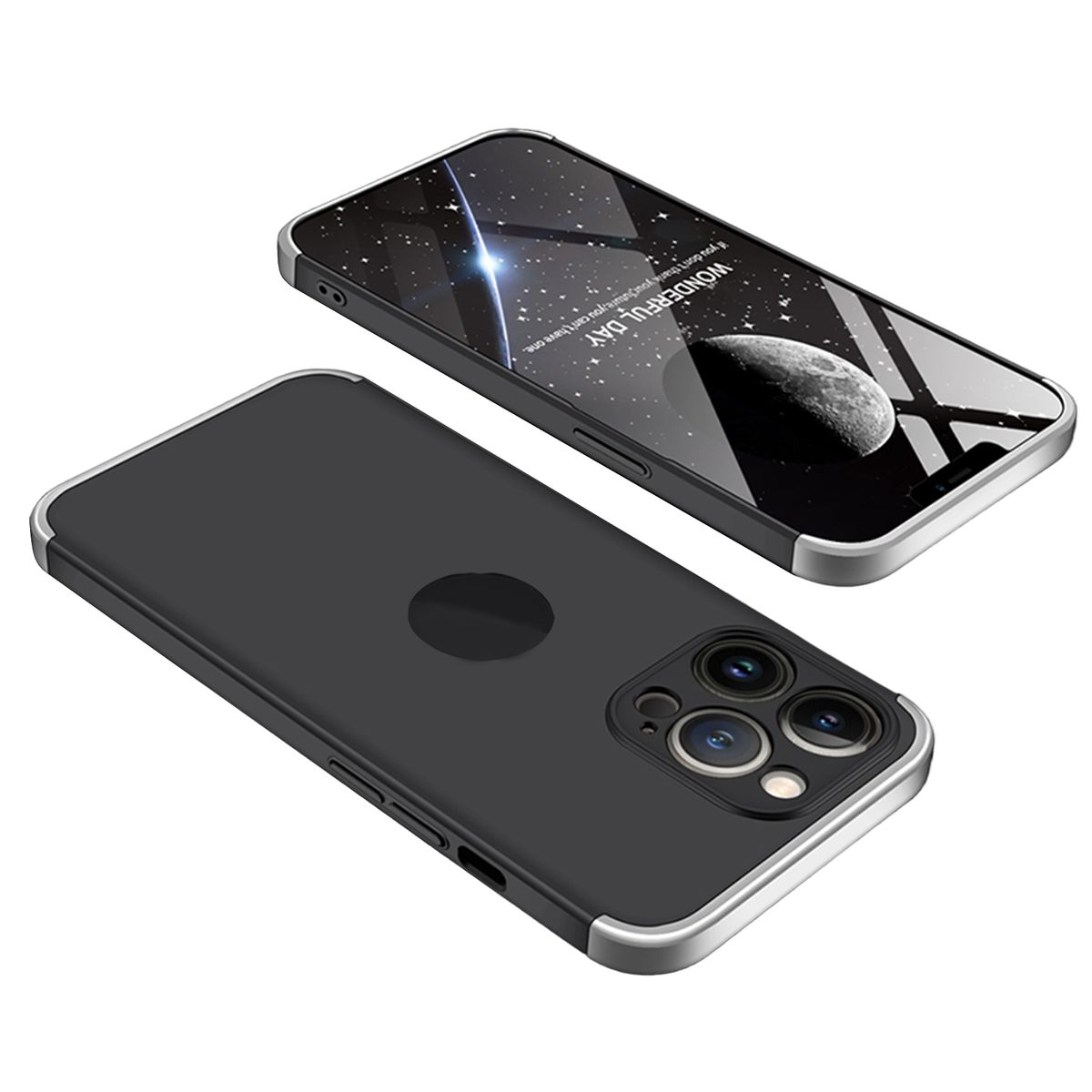 GENERICO - Funda Estuche Case 360° GKK Compatible Con iPhone 13 Pro Plata