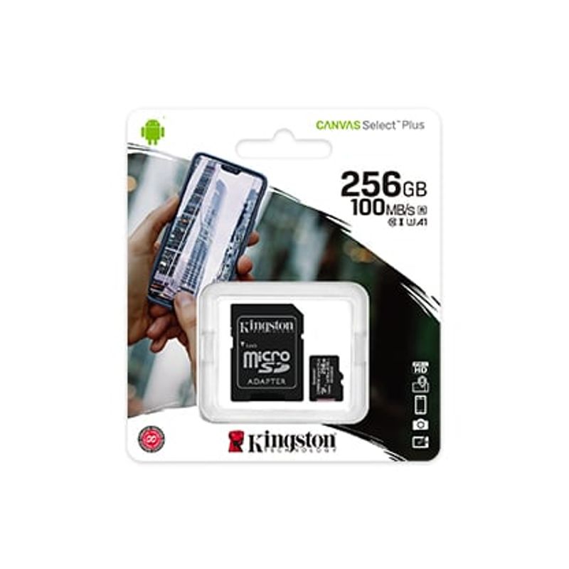 KINGSTON - MEMORIA MICRO SD 256GB KINGSTON CANVAS PLUS 100MBS C10 A1