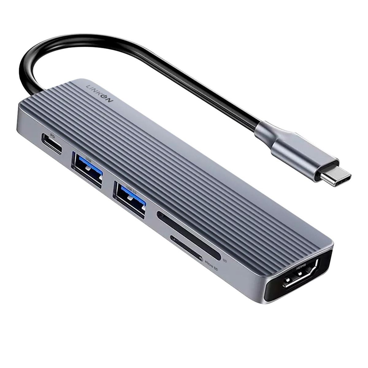 LINKON - Hub Usb C Adaptador Multipuerto 6 En 1 Para Macbook Windows