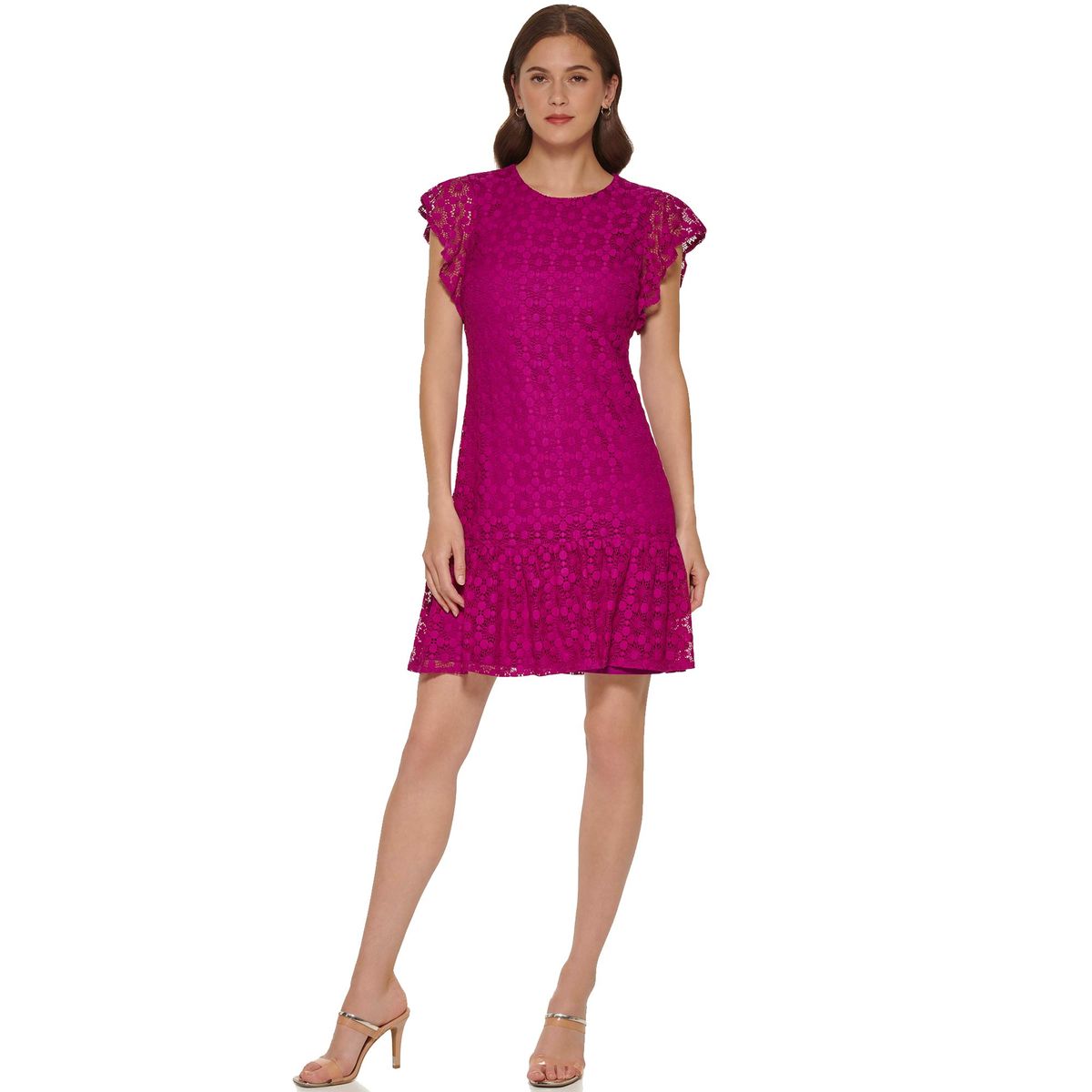 DKNY - Vestido Original DKNY Elegante Morado Para Mujer