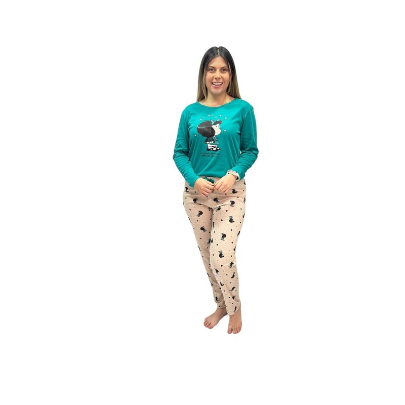 EMPIJAMADAS - Pijama mujer pantalon largo y camisa manga larga