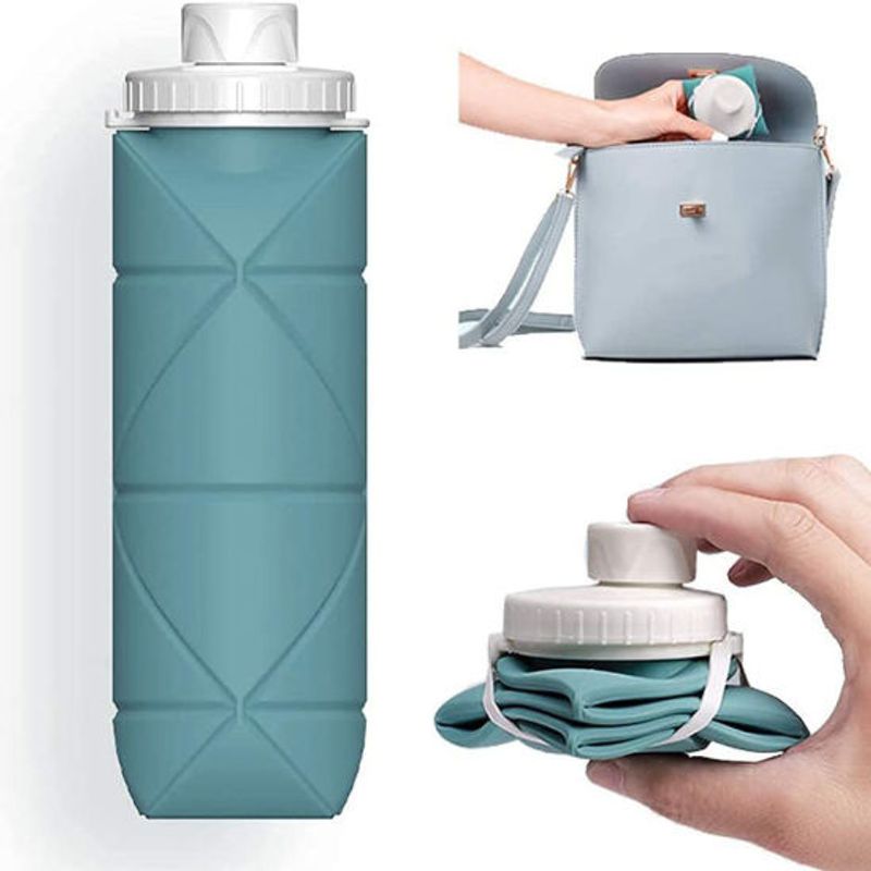 GENERICO - Botella De Silicona Termo Botilito Plegable De 600 Ml