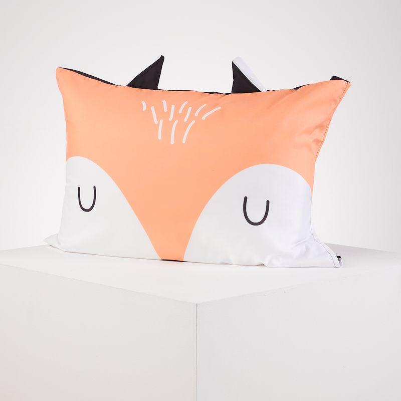 DISTRIHOGAR - Funda De Almohada Zorro Microfibra Poliéster 50 X 70 Cm