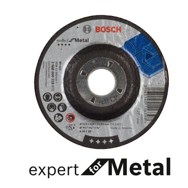 BOSCH - DISCO PULIR METAL 4.1/2" X 1/4" X 7/8" EXPERT T-27