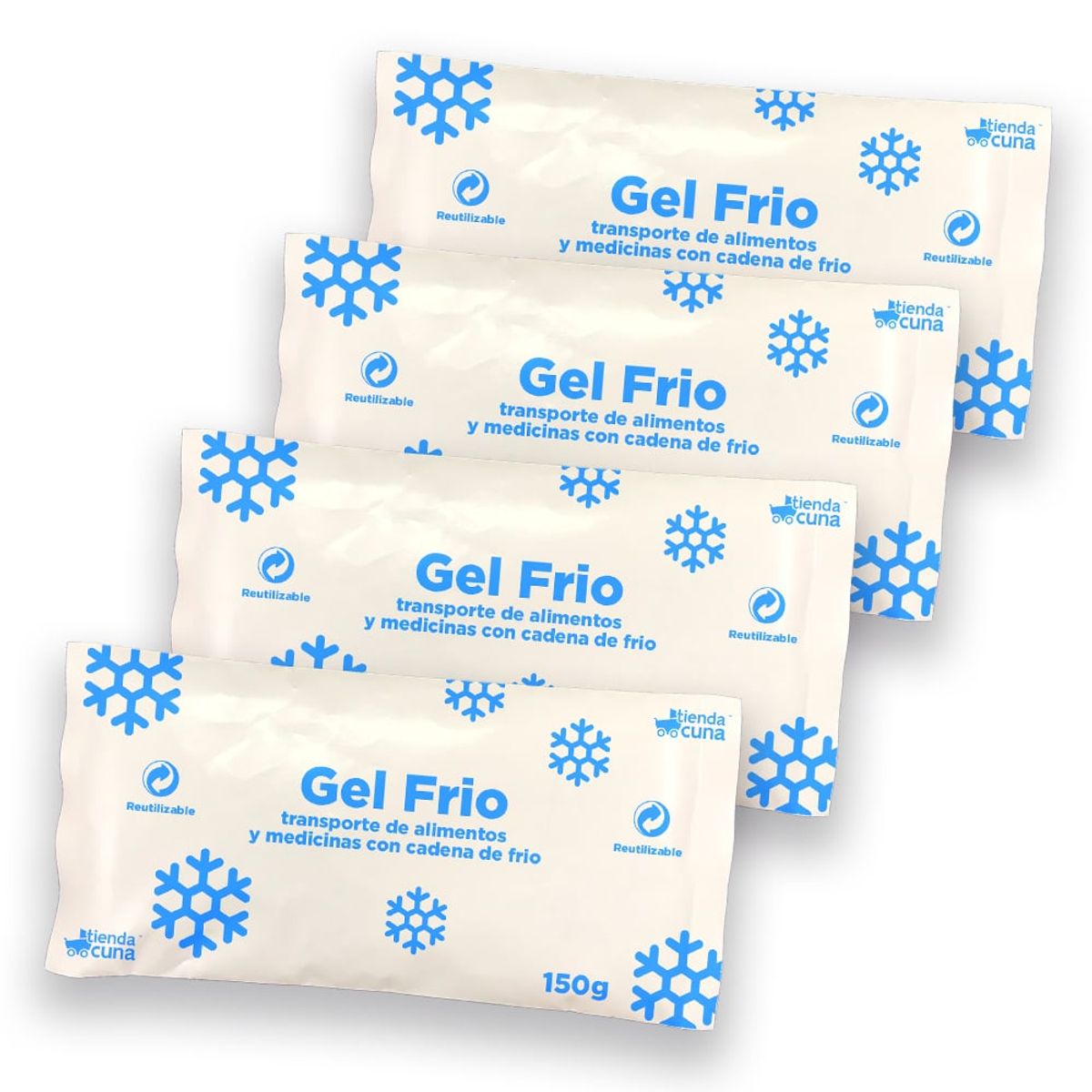GENERICO - Gel frio refrigerante bolsa pila 150 gr x 4 unidades