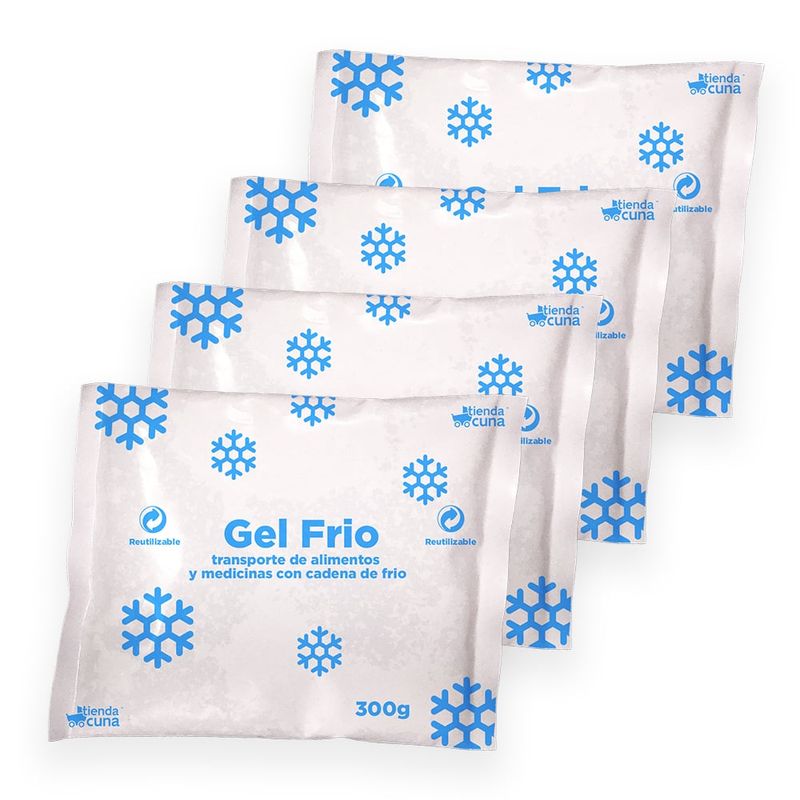 GENERICO - Gel frio refrigerante bolsa pila 300 gr x 4 unidades