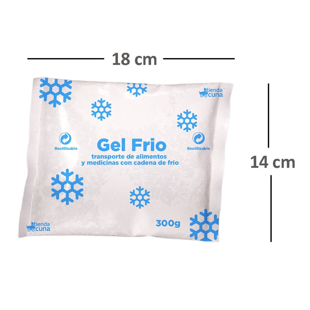 GENERICO - Gel frio refrigerante bolsa pila 300 gr x 4 unidades