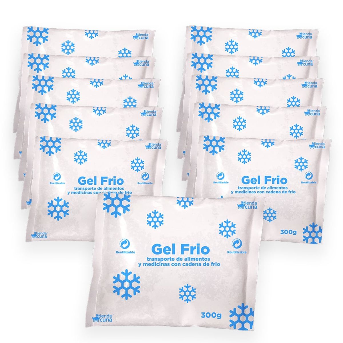 GENERICO - Gel frio refrigerante bolsa pila 300 gr x 10 unidades