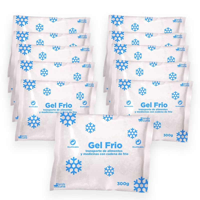GENERICO - Gel frio refrigerante bolsa pila 300 gr x 10 unidades