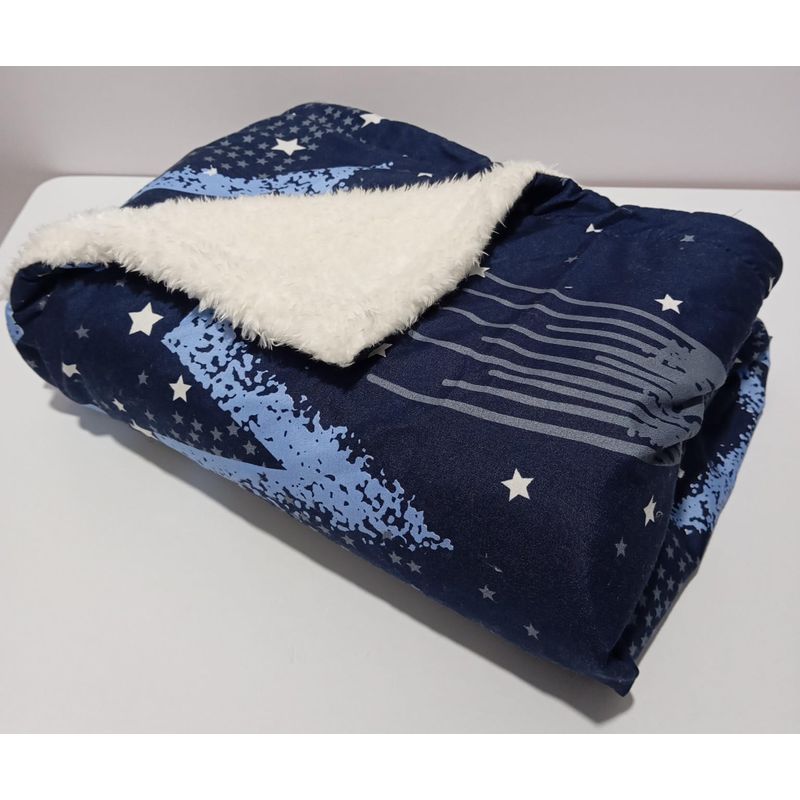 SIRENITAS - Cobija Ovejera Térmica Cobertor Bebe Viajera Estrellas Azul
