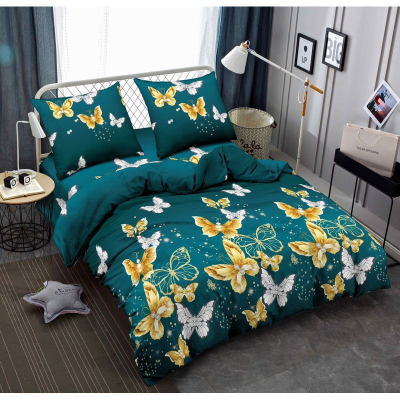 SIRENITAS - Juego de sabanas Cama Doble Mariposa Verde Jade