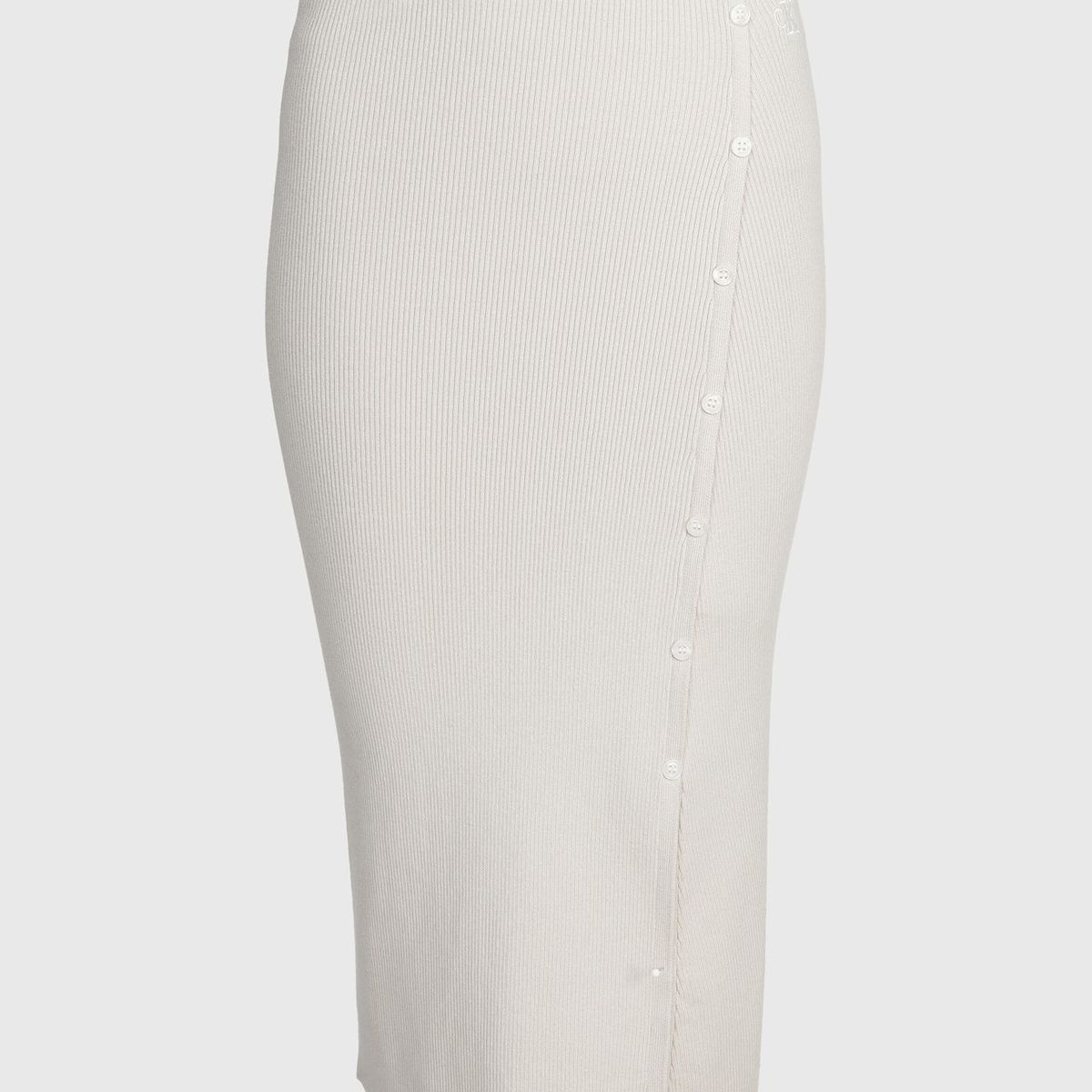 CALVIN KLEIN - Falda Lápiz De Algodón Orgánico Mujer Beige Calvin Klein