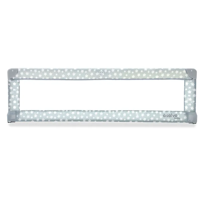 ASALVO - Baranda De Seguridad Para Cama De Bebes Niños 150Cm Stars Gris