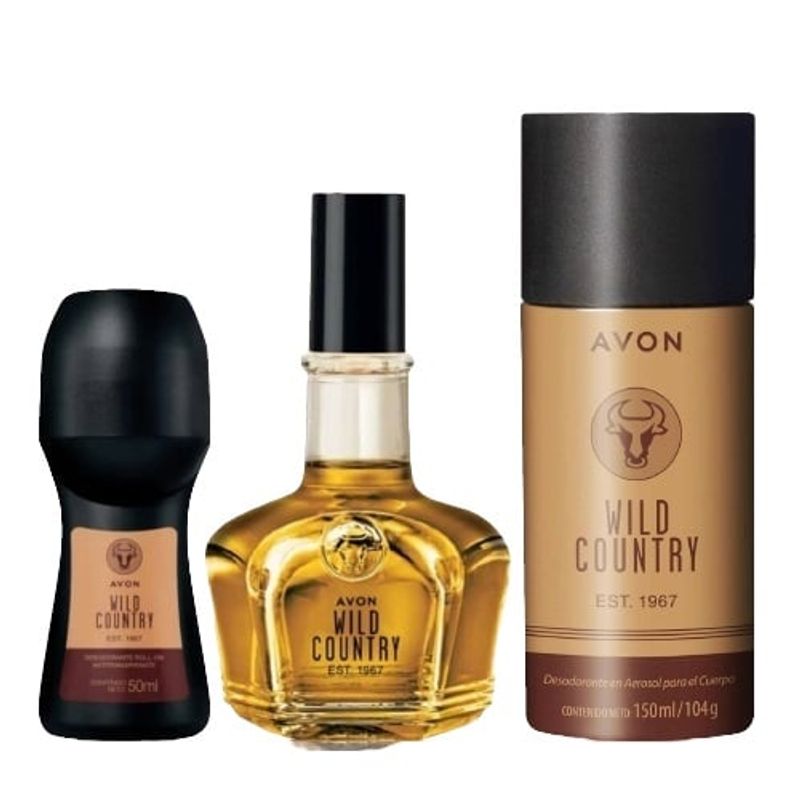 AVON - Set x 3 piezas Perfume Wild Country Avon 100 ml
