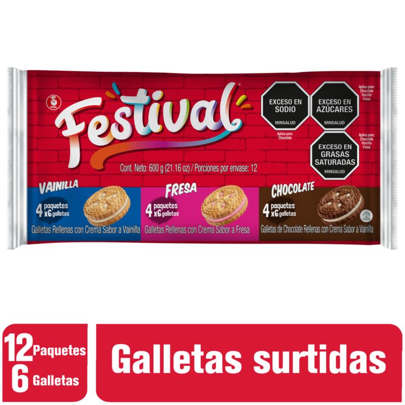 FESTIVAL - Galletas Festival Surtida x 12 paquetes x 6 galletas