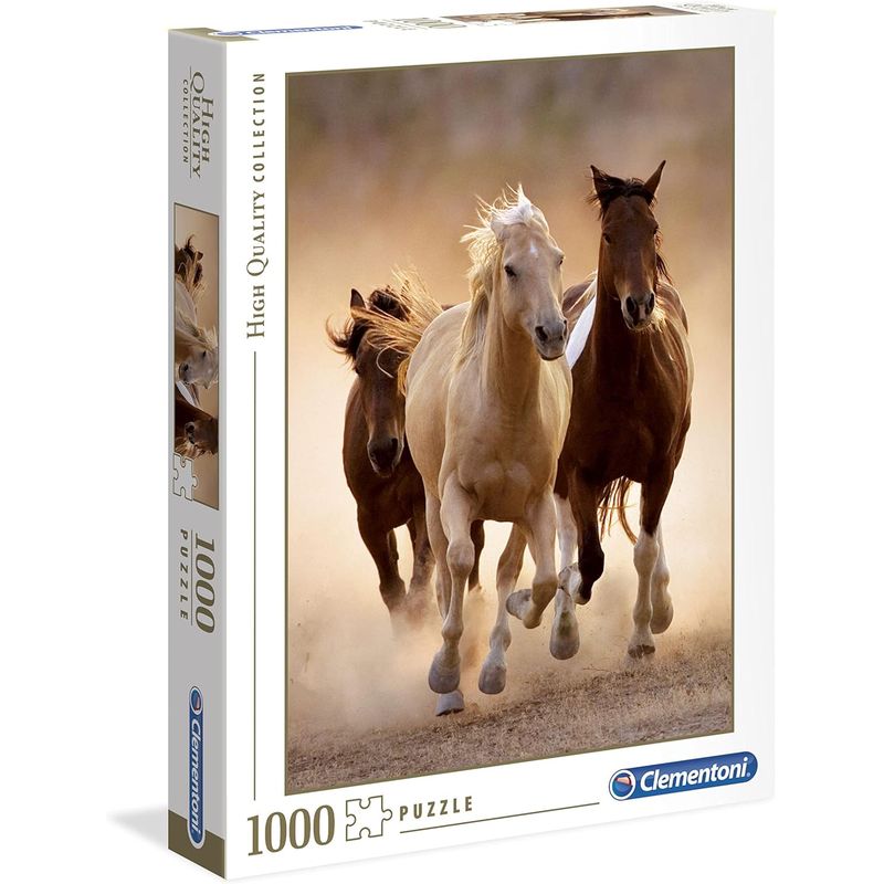 CLEMENTONI - Rompecabezas De 1000 Piezas Paisaje Caballos Corriendo