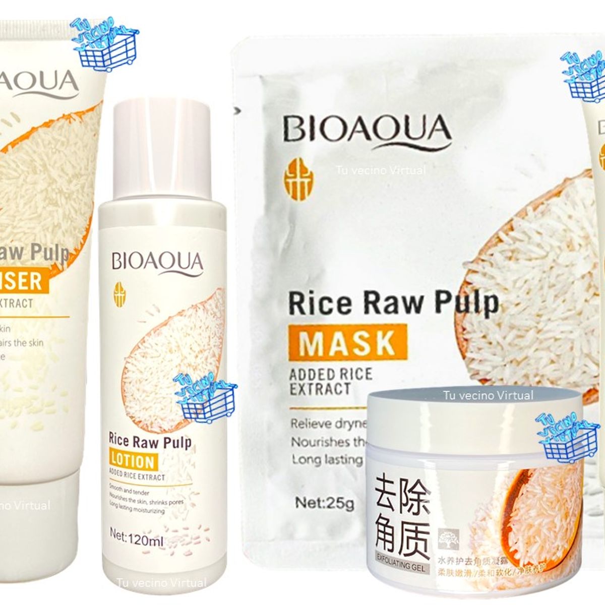 BIOAQUA - Kit Facial Arroz Bioaqua X 5