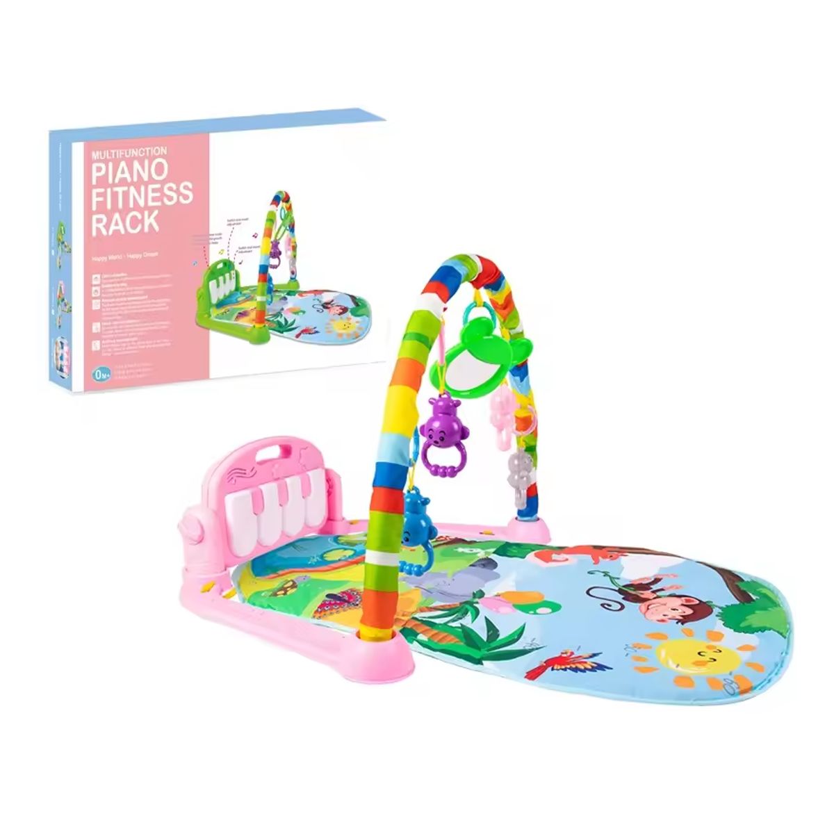 KIDSHOP - Gimnasio Bebe Tapete Piano Musical sonido DY888 Rosa