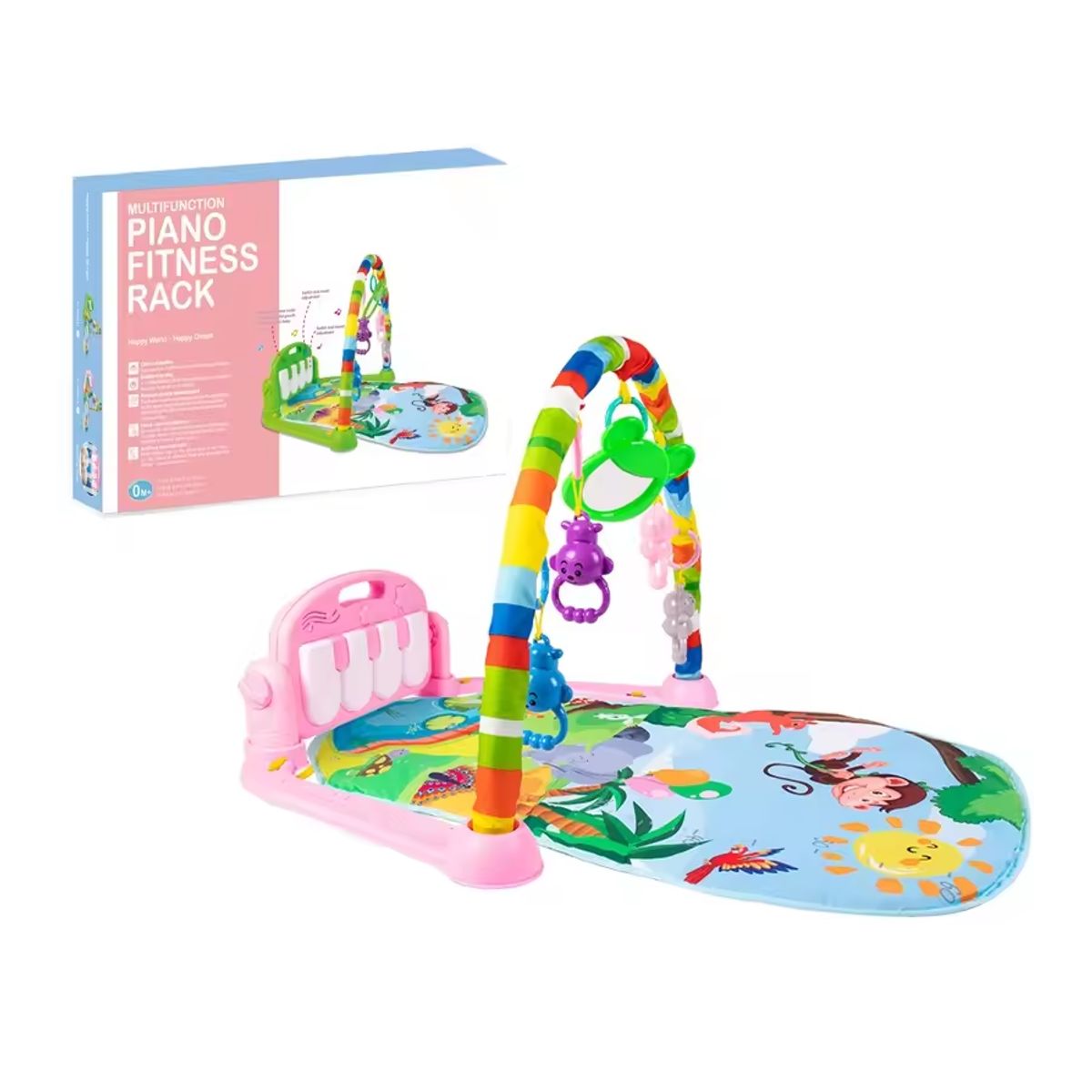 KIDSHOP - Gimnasio Bebe Tapete Piano Musical sonido DY888 Rosa