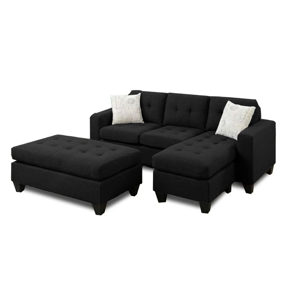 GENERICO - SALA MODERNA GÉNOVA MICROFIBRA NEGRO