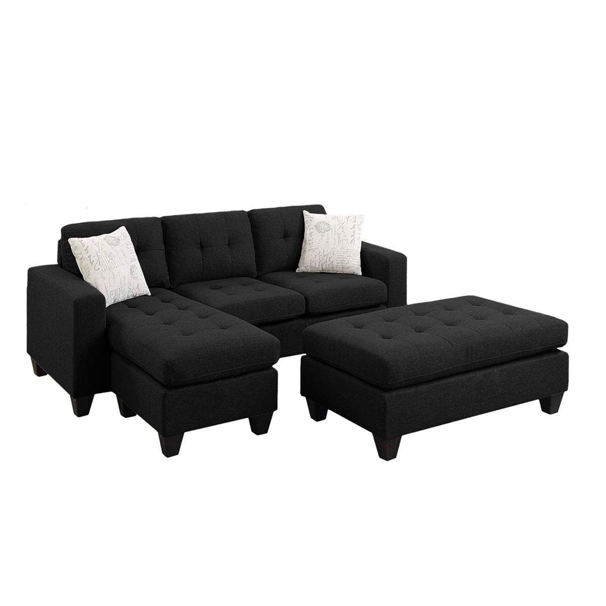 GENERICO - SALA MODERNA GÉNOVA MICROFIBRA NEGRO