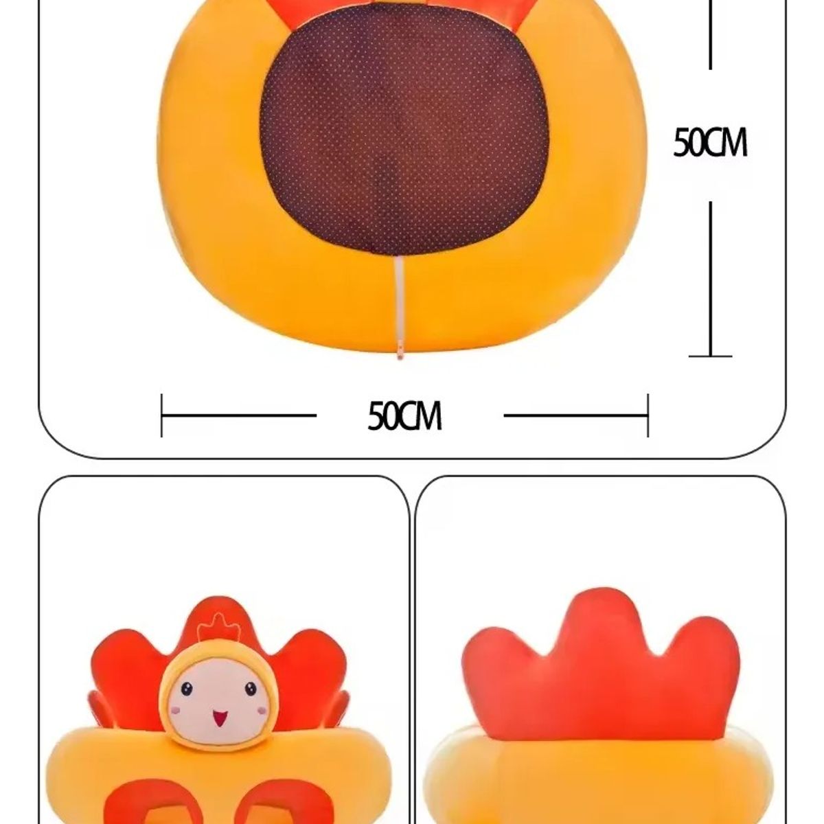 KIDSHOP - Cojin Almohada Para Sentar Al Bebé Animales VACA JQ-3