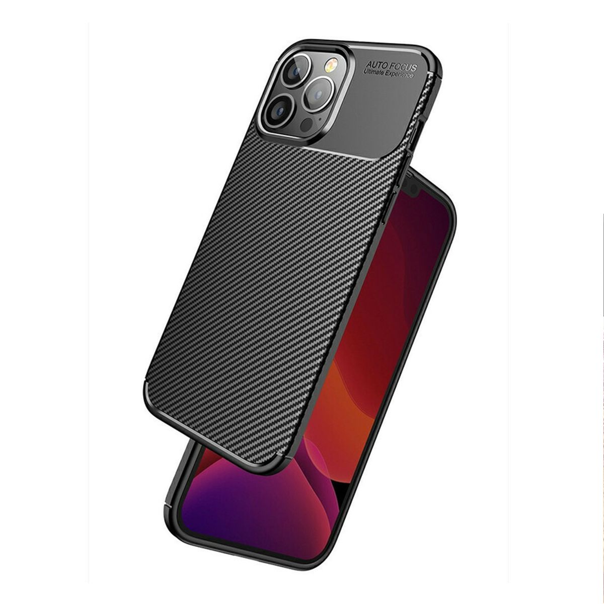 GENERICO - Estuche Case Fibra de Carbono Compatible Con iPhone 15 Pro Negro