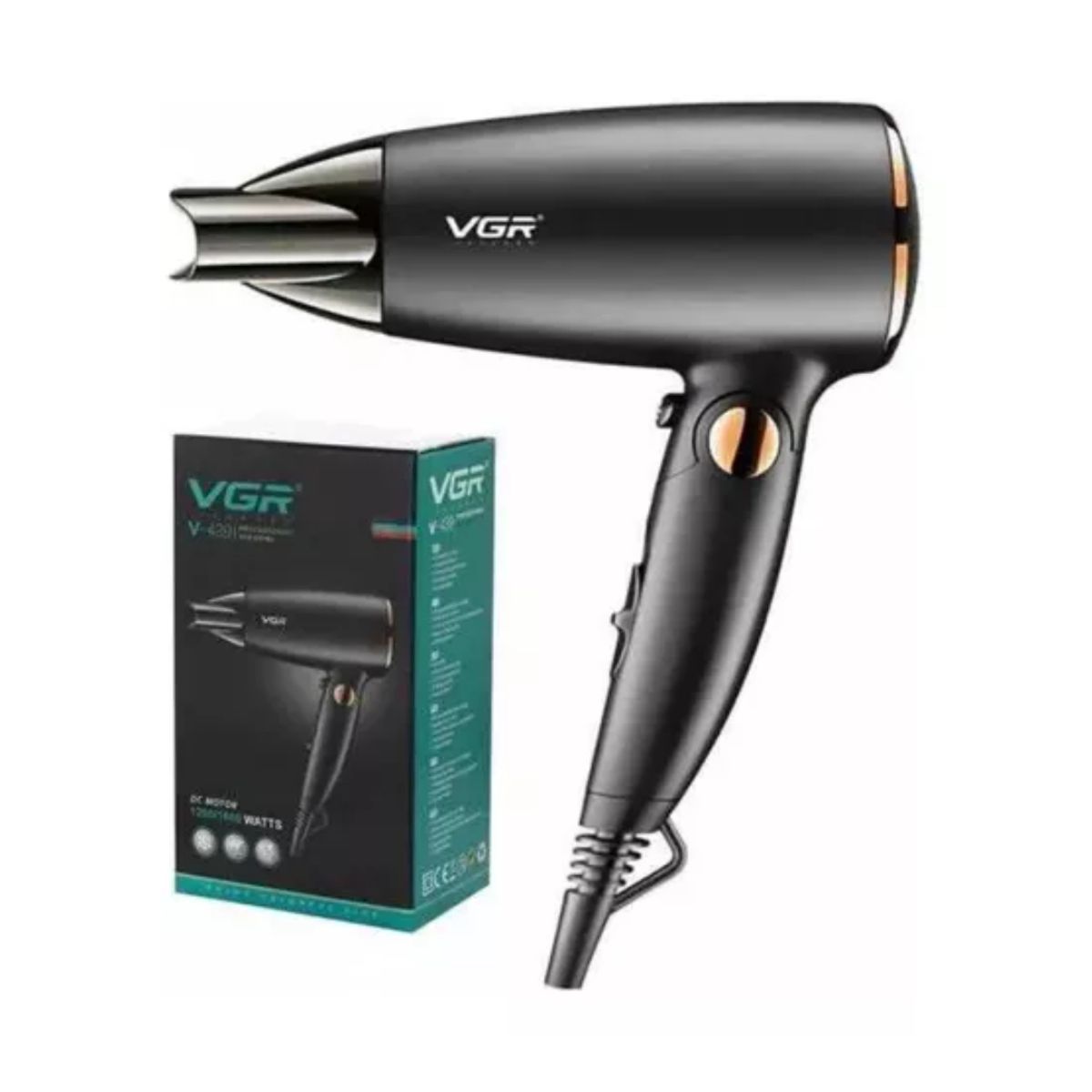 VGR - Secador De Cabello Plegable Vgr 1600 Watts