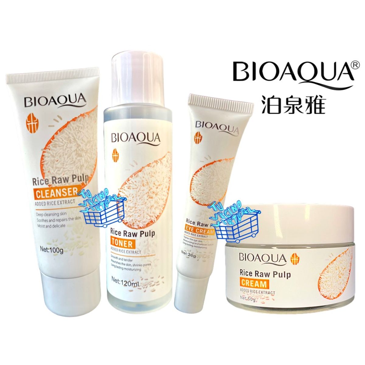 BIOAQUA - Jabon Bioaqua Arroz Kit X 4