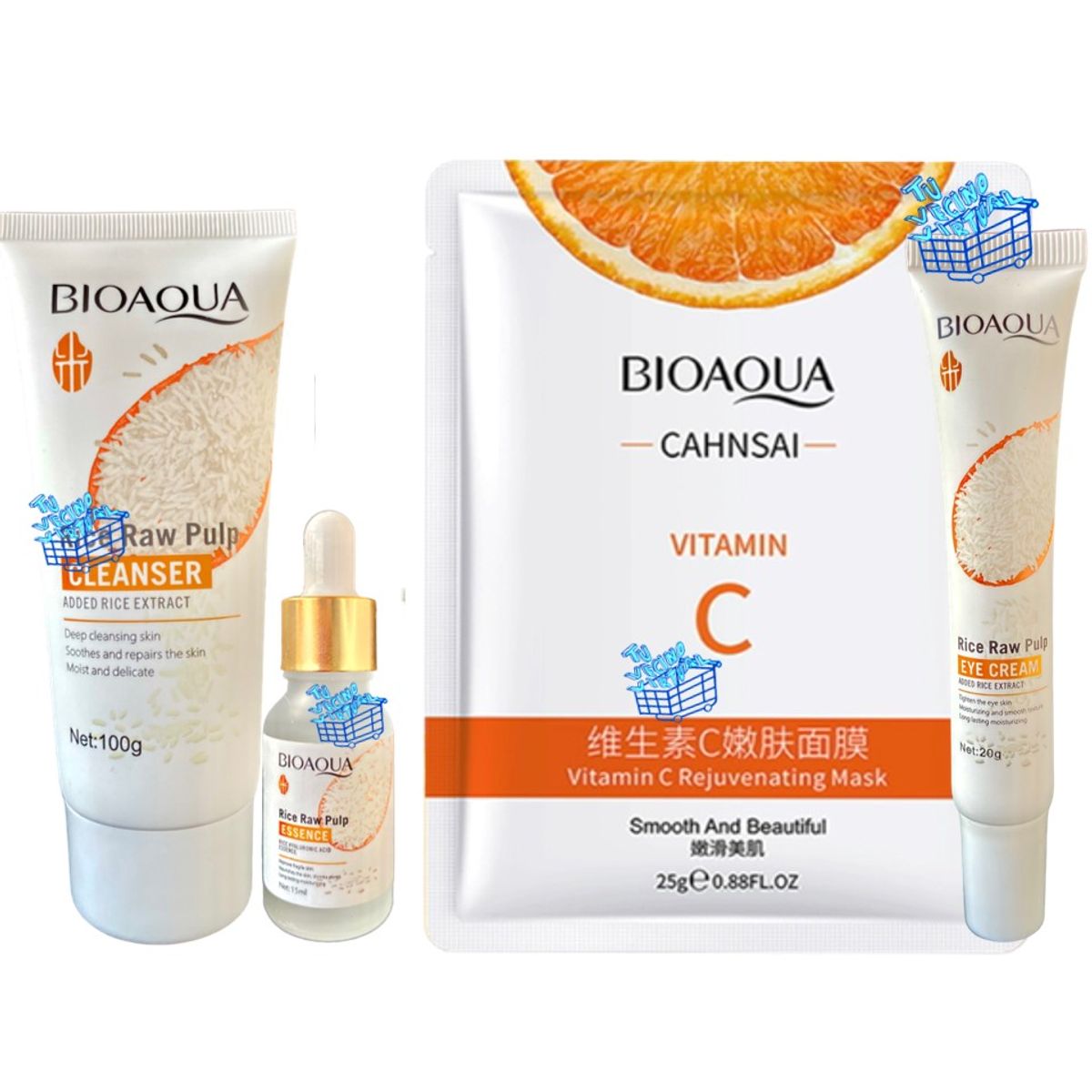 BIOAQUA - Kit Facial Arroz Bioaqua X4