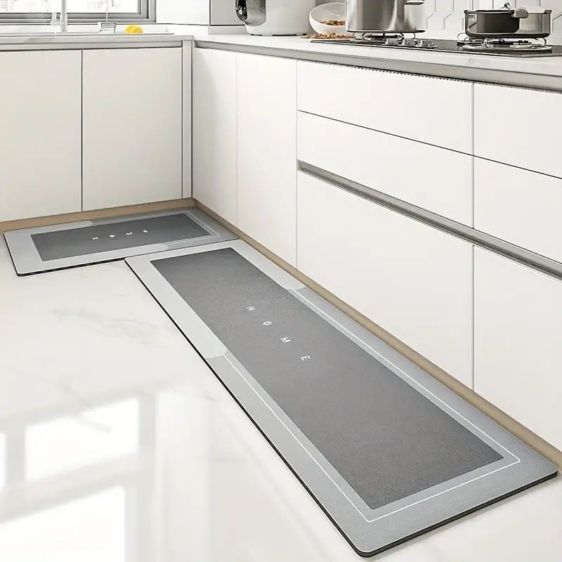 GENERICO - KIT TAPETES ABSORBENTES GRANDE+MEDIANO Gris