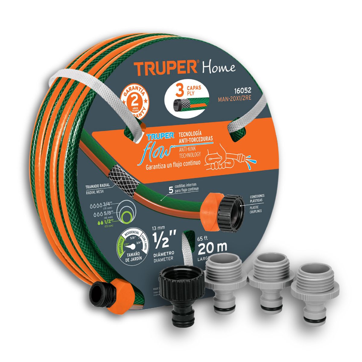 TRUPER - Manguera De 20 Metros Truper + Acople Rápido Hidrolavadora